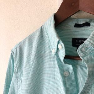 NEW J.Crew Cotton/Linen Button Down Stripe Slim S